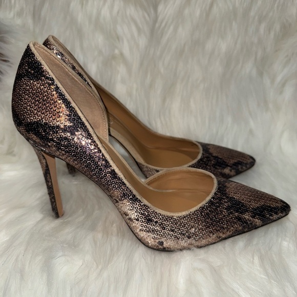 Jessica Simpson Snakeskin Sequin Heels with Pointed Toe - Picture 4 of 8